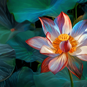 Pink lotus by artlystudio